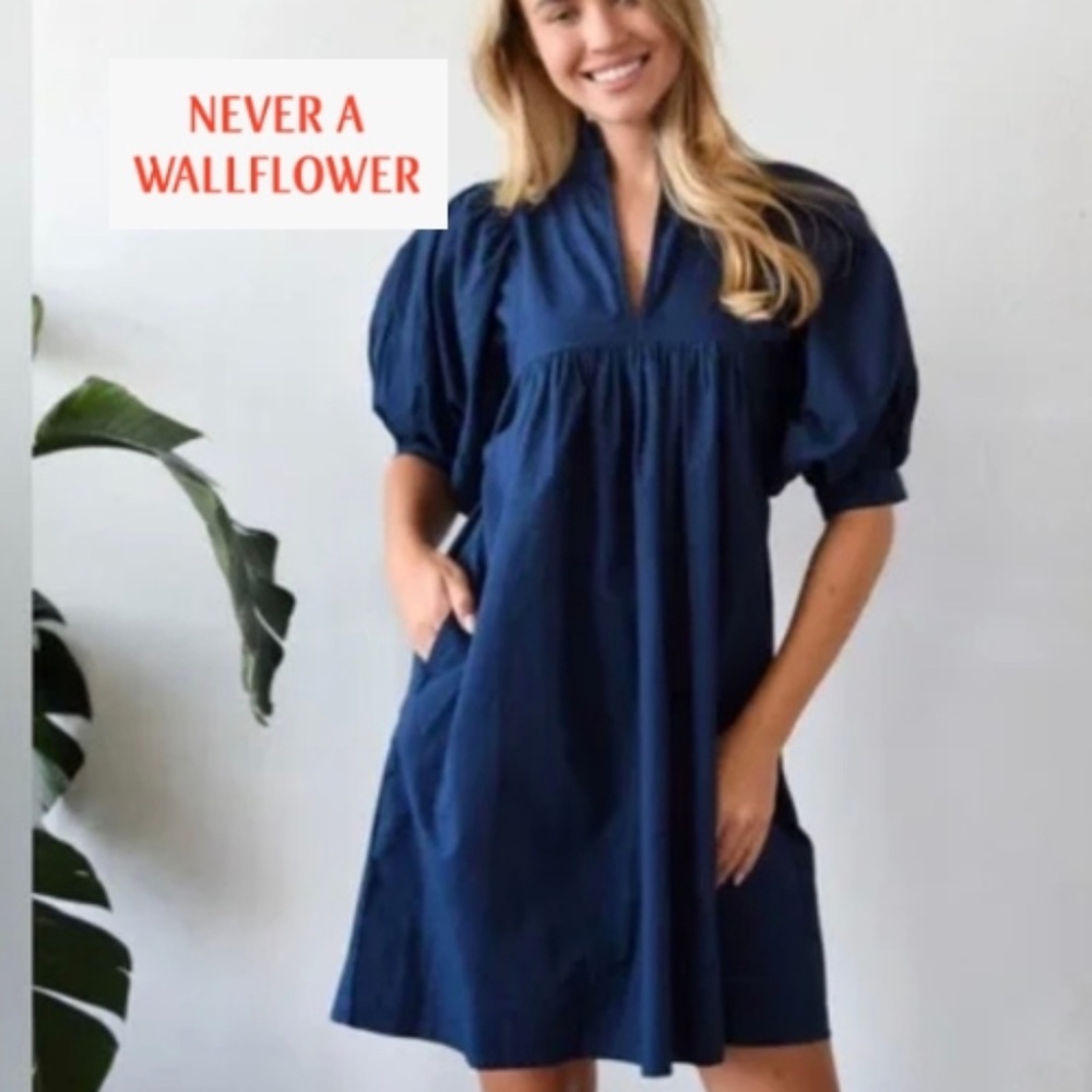 Never A Wall Flower Blue high neck dress,  XS,  GL1343